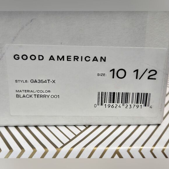 Good American Black Terry Slip On Heeled Sandals Sz 10.5 NEW IN BOX - Picture 12 of 16